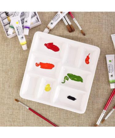 8-Well Porcelain Artist Paint Palette - Mixing Tray for Watercolor, Gouache, Acrylic, Oil Painting - 8 Inch - Buy Online on GoSupps.com