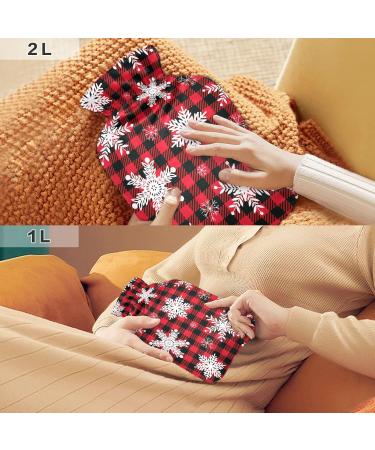 Snowflakes Christmas Hot Water Bottle 2L | Pain Relief Heating Bottle for Cramps | International Shipping Available - Buy Online on GoSupps.com