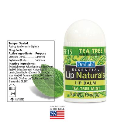 Lip Naturals Mini Lip Balm Pack with SPF-15 Sunscreen | 12-count Assorted with Keychain | Made in USA | Tea Tree Mint, Vanilla Bean, Bing Cherry Flavors (0.10oz/3g each) - Buy Online on GoSupps.com
