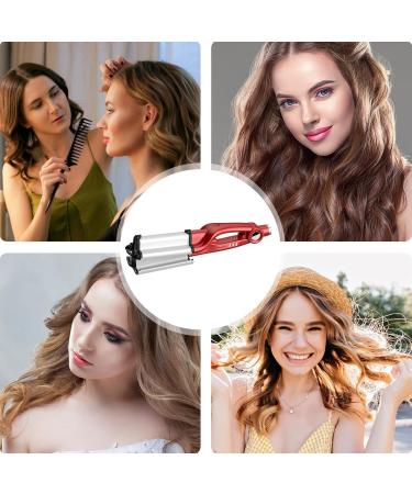Wave Hair Iron Waver Curling Iron Temperature Adjustable Wavy Hair Curler Hair Crimper For Women For All Hair Types Red European Regulations - Buy Online on GoSupps.com