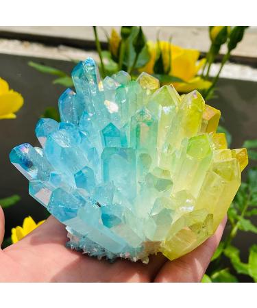 Natural Crystal Rough Natural Crystal Beautiful Two-Tone Quartz Crystal Cluster with Rainbow Light Natural for Home Decor As Gift Power Stone Crystal (Size : 300-350g) - Buy Online on GoSupps.com