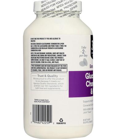 365 by Whole Foods Market Glucosamine Chondroitin X Strength MSM 240 Tablets - Joint Support Supplement - Buy Online on GoSupps.com