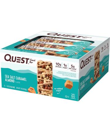 Quest Nutrition Sea Salt Caramel Almond Snack Bar - High Protein, Low Carb, Gluten Free, Keto Friendly - 12 Count Pack - Buy Online on GoSupps.com
