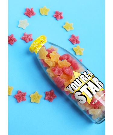 'You're a Star' Fizzy Cherry and Lemon Flavoured Stars Sweet Candy Bottle - 350g - Buy Online on GoSupps.com