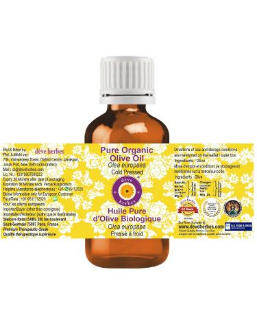 Pure Organic Olive Oil - Cold Pressed (Pack of 5) 100ml x 5 | D ve Herbes - Premium Quality International Shipping - Buy Online on GoSupps.com
