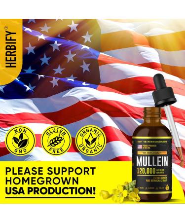 Mullein Drops - Lung Cleanse & Immune Support - Made in USA - 4 Oz - Herbal Respiratory Supplement - Buy Online on GoSupps.com