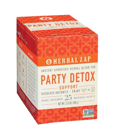 Herbal Zap Party Detox Instantly Dissolving Ayurvedic Herbal Supplement to Soothe Calm Restore. 1 Box of 25 Packets