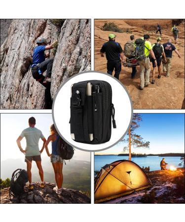 Flintronic Tactical Hip Pockets | Military Compact Belt Pocket Bag for Camping Hiking Cycling & Travel with Carabiners - Black - Buy Online on GoSupps.com
