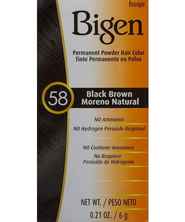 Bigen Hair Color 58 - Black Brown Noir Naturel | 0.21 oz | International Shipping Available - Buy Online on GoSupps.com