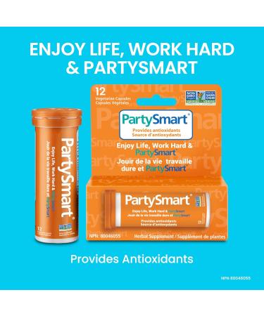 Himalaya PartySmart 12 Vegetarian Capsules Provides Antioxidants Non-GMO Plant-based 250 mg 1 Pack - Buy Online on GoSupps.com