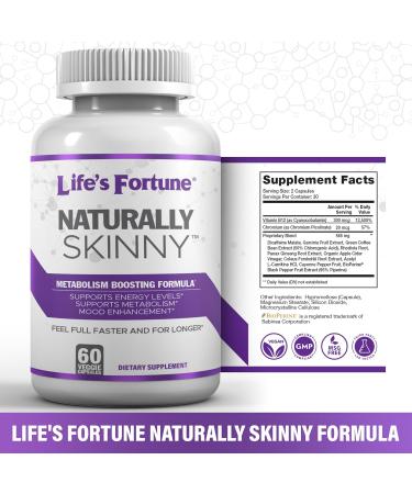 Life's Fortune Naturally Skinny Formula - Boost Metabolism & Energy - 60 Veggie Caps for Quick Digestion - Buy Online on GoSupps.com