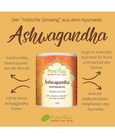 Buy Organic Ashwagandha Powder - Raw Vegan Winter Cherry - 100g (2x50g) | Pureeraw - Buy Online on GoSupps.com