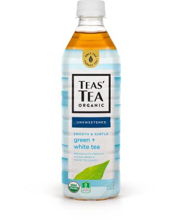 Teas' Tea Unsweetened Green White Tea 16.9 Ounce (Pack of 12) Organic, Sugar Free, 0 Calories Green and White Tea