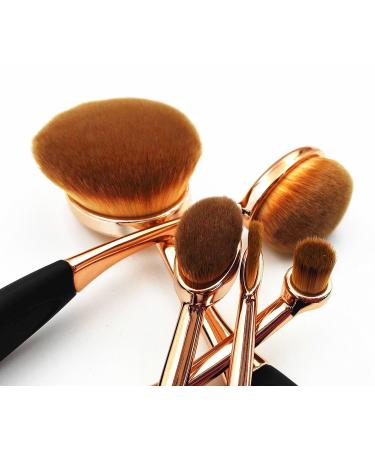 BeautyCoco Oval Toothbrush Makeup Brush Set - 10 Piece Rose Gold Cosmetic Tool Set in Gift Box - Buy Online on GoSupps.com