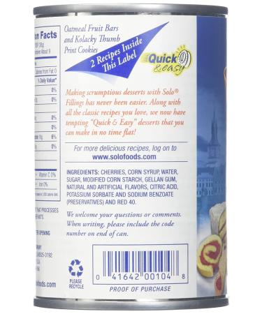 Solo Cherry Cake and Pastry Filling 12oz - Pack of 6 | Delicious Fruit Filling for Baking - Buy Online on GoSupps.com