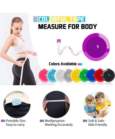 60-inch Retractable Measuring Tape for Body Sewing Craft Cloth Fabric - Small Pocket Size - Blue/Purple/Pink - Buy Online on GoSupps.com