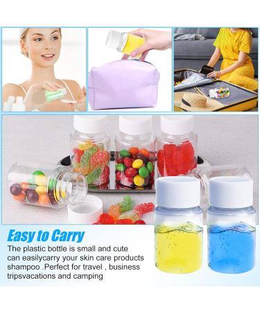Gzcaiyun 50 Pcs Portable 20ml Plump Plastic Bottles with Screw Caps & Stickers for Cosmetics Travel & Camping - Buy Online on GoSupps.com