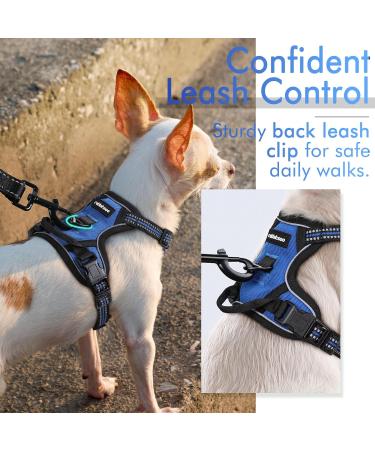 Rabbitgoo Adjustable Dog Harness for Small Dogs - No Pull Control Breast Harness with Reflex Stripes Breathable Design - XS Blue (1 Pack) - Buy Online on GoSupps.com