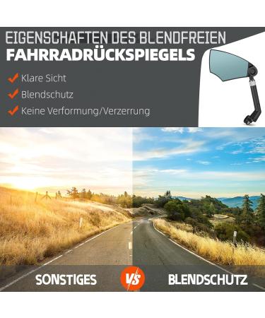 Buy Foldable Bicycle Mirror for E-Bike 360 Adjustable Retractable Handlebar Mount Glare Protection Fits 20-23mm | MTB Left Side - Buy Online on GoSupps.com