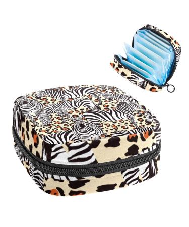 Women's bonds storage pockets Stillpad holder zebra leopard pattern portable period kit bag feminine product bag for women girls color2