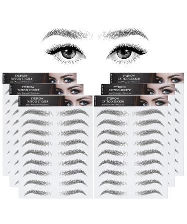 Sibba 6 Sheets Eyebrow Tattoo Sticker Set - Temporary Waterproof Eyebrow Practice Kit for Women (Black) - Buy Online on GoSupps.com