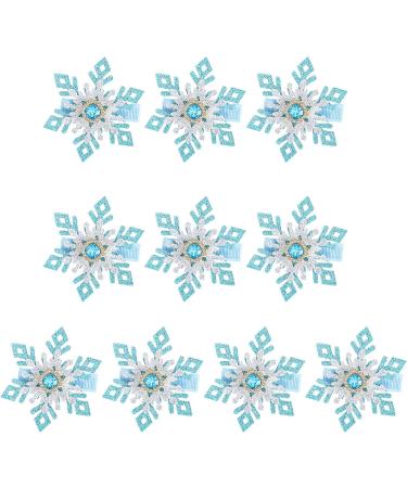 Christmas Themed Snowflake Hair Grip Elegant Christmas Snowflake Hair Clip Embellished with Rhinestones Blue Heart Model - Buy Online on GoSupps.com
