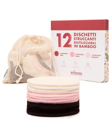12 Washamms from bamboo-soft reusable facial-eye-up-up remover scarves + washing bags-Enooso make-up cleaning - Buy Online on GoSupps.com