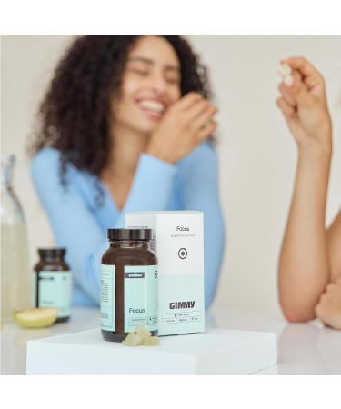 GIMMY Vitamins for concentration with Ashwagandha L-Tyrosine Folic Acid Vitamin B6 Ginseng and Vitamin B12-100% Natural Vegan Sugar Free Green Apple Flavor (60 gums) - Buy Online on GoSupps.com