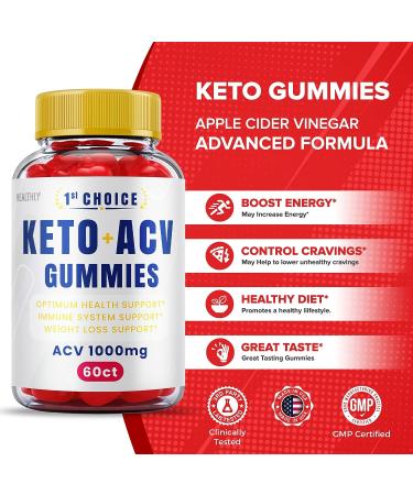 1st Choice Keto ACV Gummies - Weight Shark Loss Tank Vegan Keto + ACV 1000mg (60 Gummies) - Buy Online on GoSupps.com