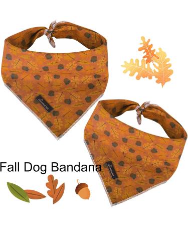 Autumn Ahorn Leaf Dog Bandana - Enchanting Yellow Neckerchief for Small to Large Dogs & Cats | Stylish Triangle Bibs for Pets - Buy Online on GoSupps.com