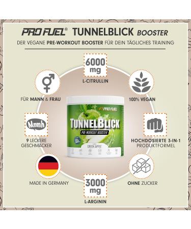 Pre-Workout Booster Green Apple 440g | Vegan Training Boost with Citrulline Arginine Taurine & Caffeine - 20 Portions - Buy Online on GoSupps.com