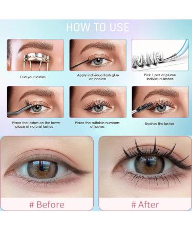 D Curl Eyelash Extension Kit - 80 Reusable Lash Clusters for Beginners | Mixed Length Cluster Fake Lashes - Extension Supplies - Buy Online on GoSupps.com