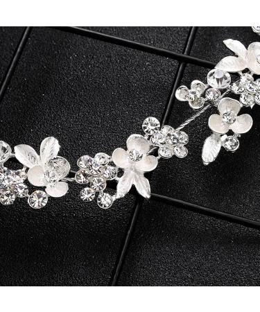 Crystal Bridal Headband Silver Wedding Rhinestone Hair Accessories for Bride Bridesmaid Bridal Crystal Headpiece for Women - Buy Online on GoSupps.com