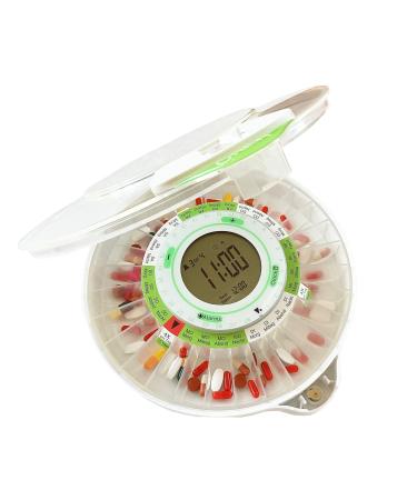 Dosecontrol of automatic tablet dispensers electronic tablet box with 9x alarm transparent matt lid model 2021 German rings aids dementia