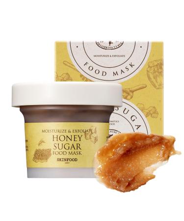 SKIN FOOD Honey Sugar Food Mask 180g - Black Sugar and Honey to nourish and gently exfoliate skin for a smooth texture