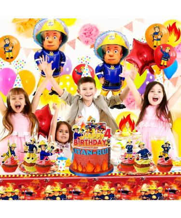 Birthday Cake Decoration Fire Brigade Birthday Decoration 4 Years Boys Fireman Cake Decoration Fireman Cake Topper for Children Birthday Cake Decoration - Buy Online on GoSupps.com