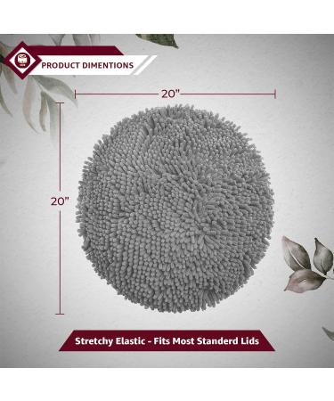 LuxUrux Toilet Lid Cover - Extra-Soft Plush Seat Washable Shaggy Microfiber Standard Lid Cover for Bathroom - Light Grey (18 x 18'') - Buy Online on GoSupps.com