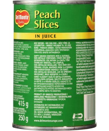 Del Monte Peach Slices In Juice 415g White - Buy Online on GoSupps.com