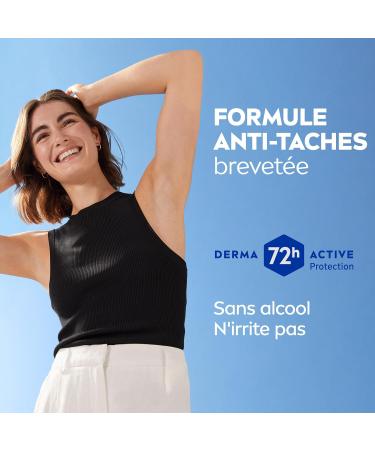 NIVEA Black & White Invisible Roll-on Deodorant (6 x 50ml) women's deodorant against white and yellow marks anti-perspirant anti-odor & humidity effective protection for 72 hours alcohol-free - Buy Online on GoSupps.com