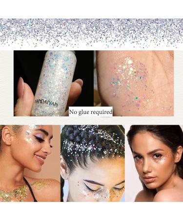 Body Glitter Gel - Long Lasting Sparkling White Moon Glitter for Festivals & DIY Arts Crafts - International Shipping Available - Buy Online on GoSupps.com