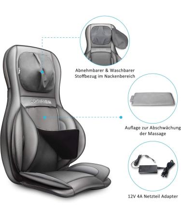 Comfier Shiatsu Massage Seat Support - Kneading Rolling Vibration & Heat for Neck Shoulder Back & Thighs | Perfect Father's Day Gift - Buy Online on GoSupps.com