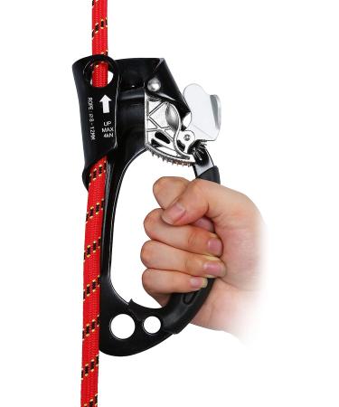 WILDKEN Climbing Hand Ascender Outdoor Mountaineering Tree Arborist Climbing Rappelling Equip Hand Ascender for 8-12MM Rope Left Right Hand Ascender Black 2 - Right - Buy Online on GoSupps.com