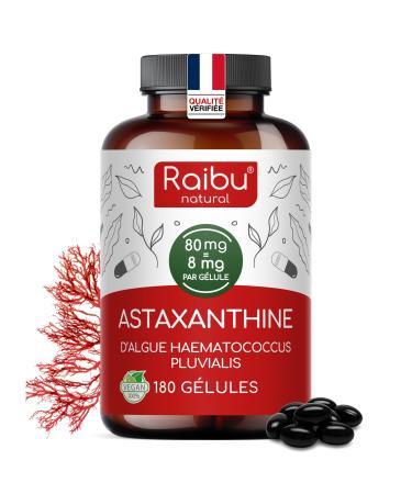 Astaxanthine Pure V gane - 80 mg ( quivalent 8 mg d astaxanthine) de l algue Haematococcus pluvialis - 180 G lules : Cure de 6 mois - Concentration & Biodisponibilit lev es