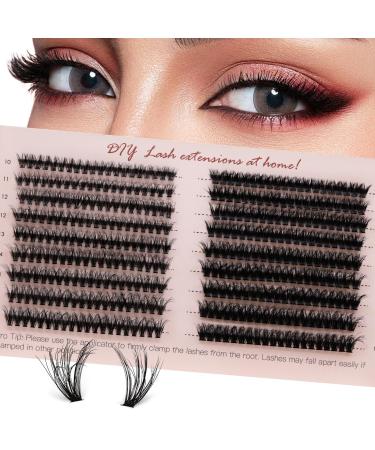 Pretty memory 360Pcs Fluffy Cluster Lashes 40D+60D Thick Cluster Eyelash Extensions 10-16mm False Mink Eyelashes 3D Effect Individual Lash Clusters DIY Lash Extensions(CC Curl)