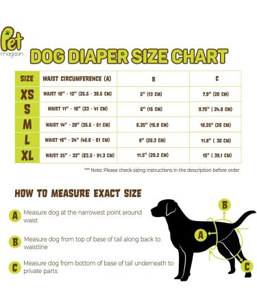 PET Magasin Luxury Reusable Dog Diapers (3-Pack) - Durable Washable Female Pet Bandages with Strong Velcro - Trendy XS Size - Buy Online on GoSupps.com