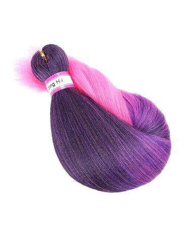 20 Inch Ombre Pre-Stretched Braiding Hair - 8 Packs - #1BPurplePink - Easy Twist & Crochet | Soft Yaki Texture - Buy Online on GoSupps.com