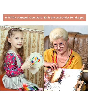 Printed Cross Stitch Kits 11CT 14X14 inch 100% Cotton Holiday Gift DIY Embroidery Starter Kits Easy Patterns Embroidery for Girls Crafts DMC Stamped Cross-Stitch Supplies Needlework Christmas Tree Stamped 10.2 10.2 inch - Buy Online on GoSupps.com