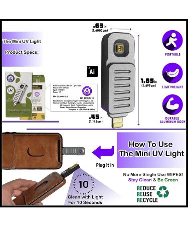Portable UV Light Co Mini UVC-01 LED Wand - Kills 99.996% of E.coli & Viruses - Travel Home & Office Sanitizer - Buy Online on GoSupps.com