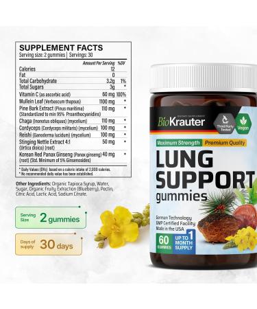 BIO KRAUTER Lung Support 60 Gummies & Chlorophyll 90 Gummies - Buy Online on GoSupps.com