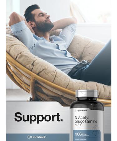 Horbaach N-Acetyl Glucosamine 1000 mg | 120 Capsules | N-A-G Supplement Pills | Non-GMO & Gluten Free - Buy Online on GoSupps.com